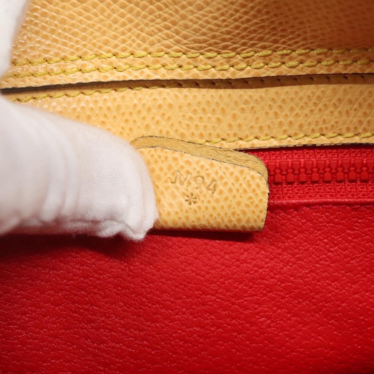 Celine Vintage Turnlock Leather Yellow Leather Handbag (Pre-Owned)