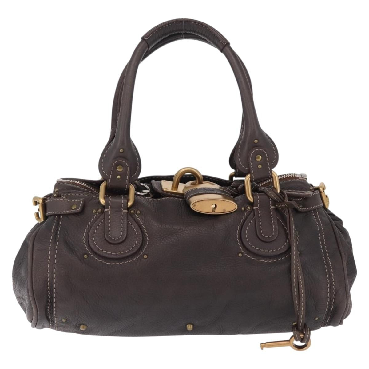 Chloe Paddington Lock Leather Brown Leather Handbag (Pre-Owned)