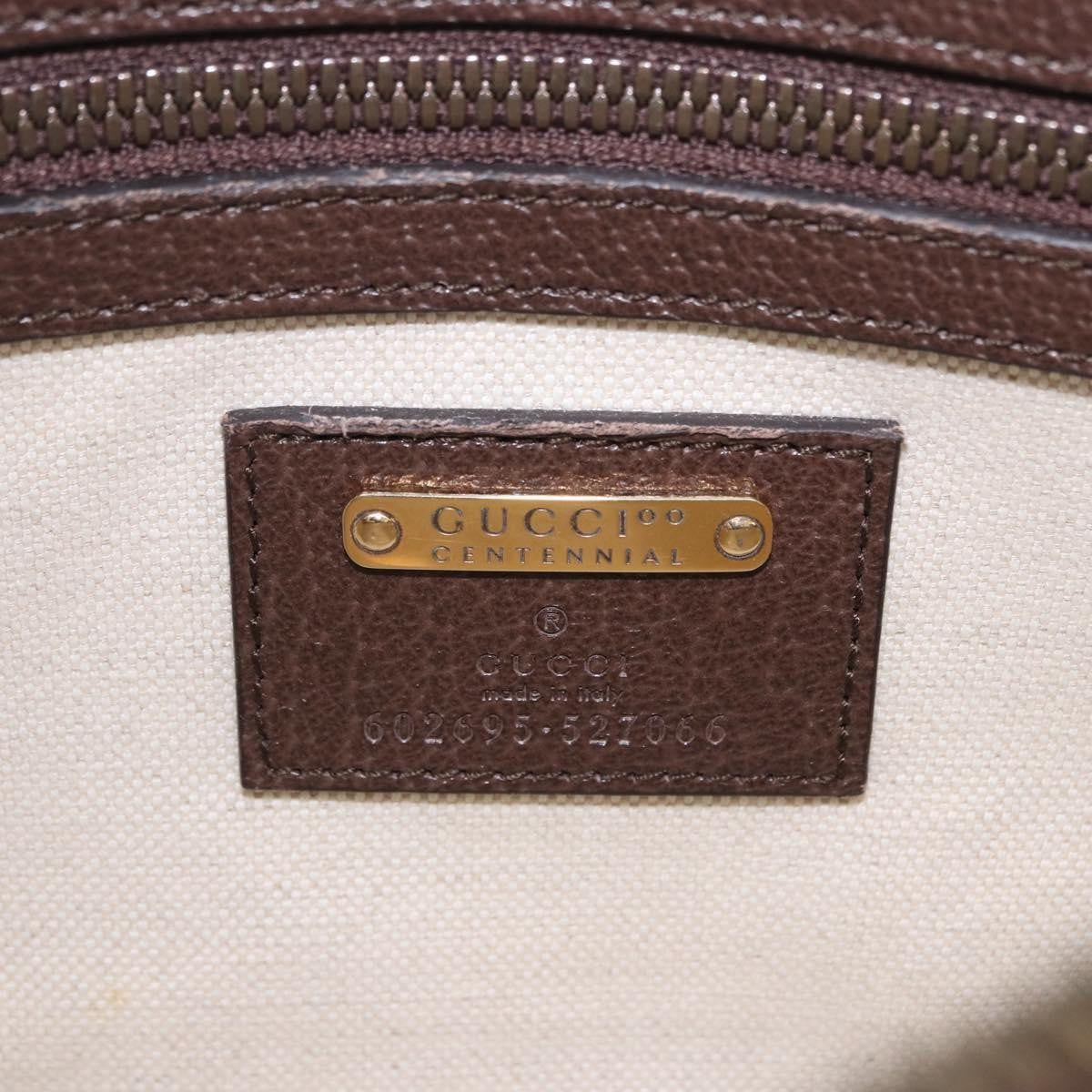 Gucci Aria 100Th Anniversary Belt Printed Leather Brown Leather Clutche & Pouche Bag (Pre-Owned)