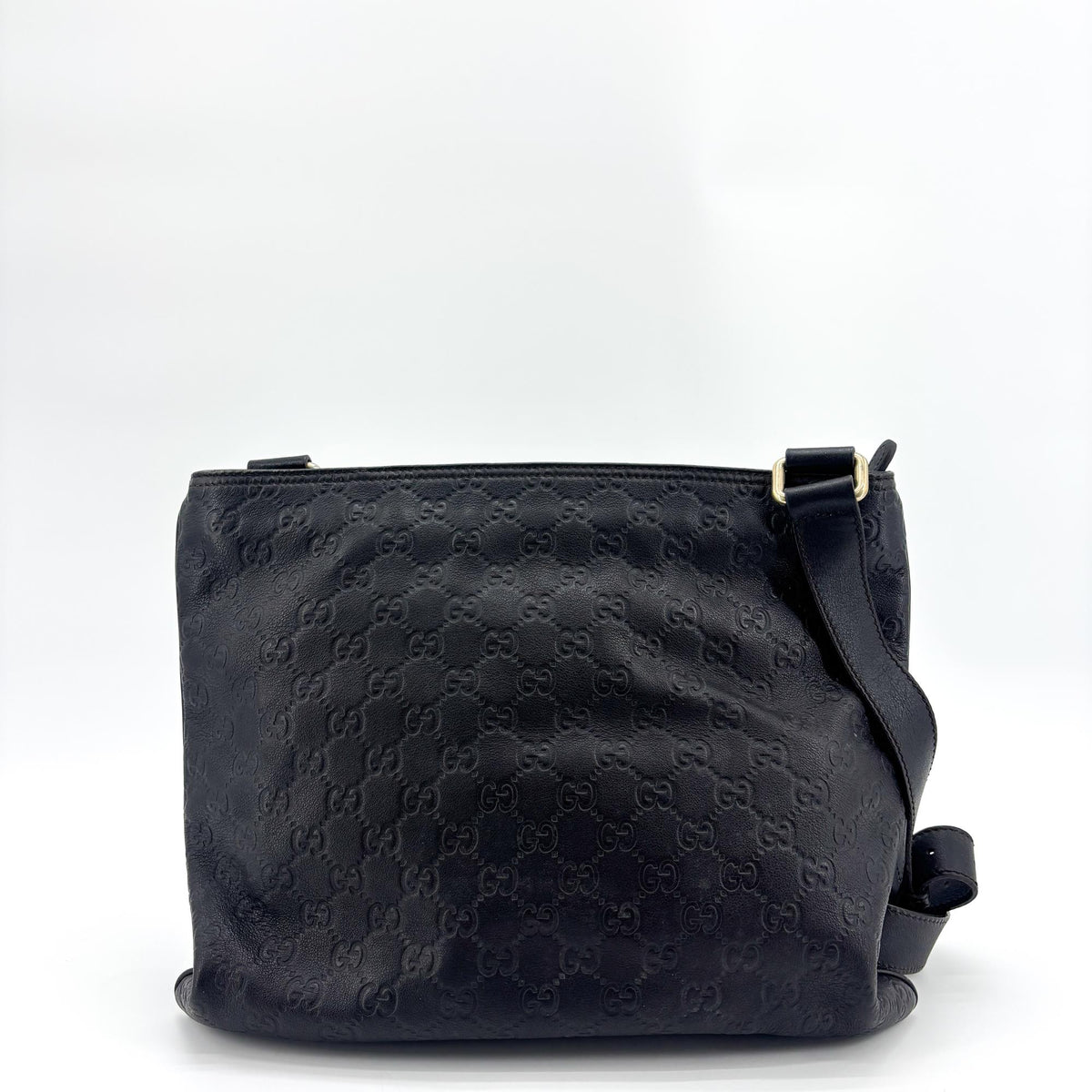 Gucci Crossbody Guccissima Leather Black Calfskin Crossbody Bag Bag (Pre-Owned)