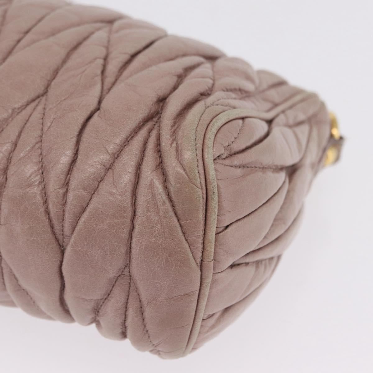Miu Miu Shoulder Matelasse Leather Pink Leather Shoulder Bag Bag (Pre-Owned)