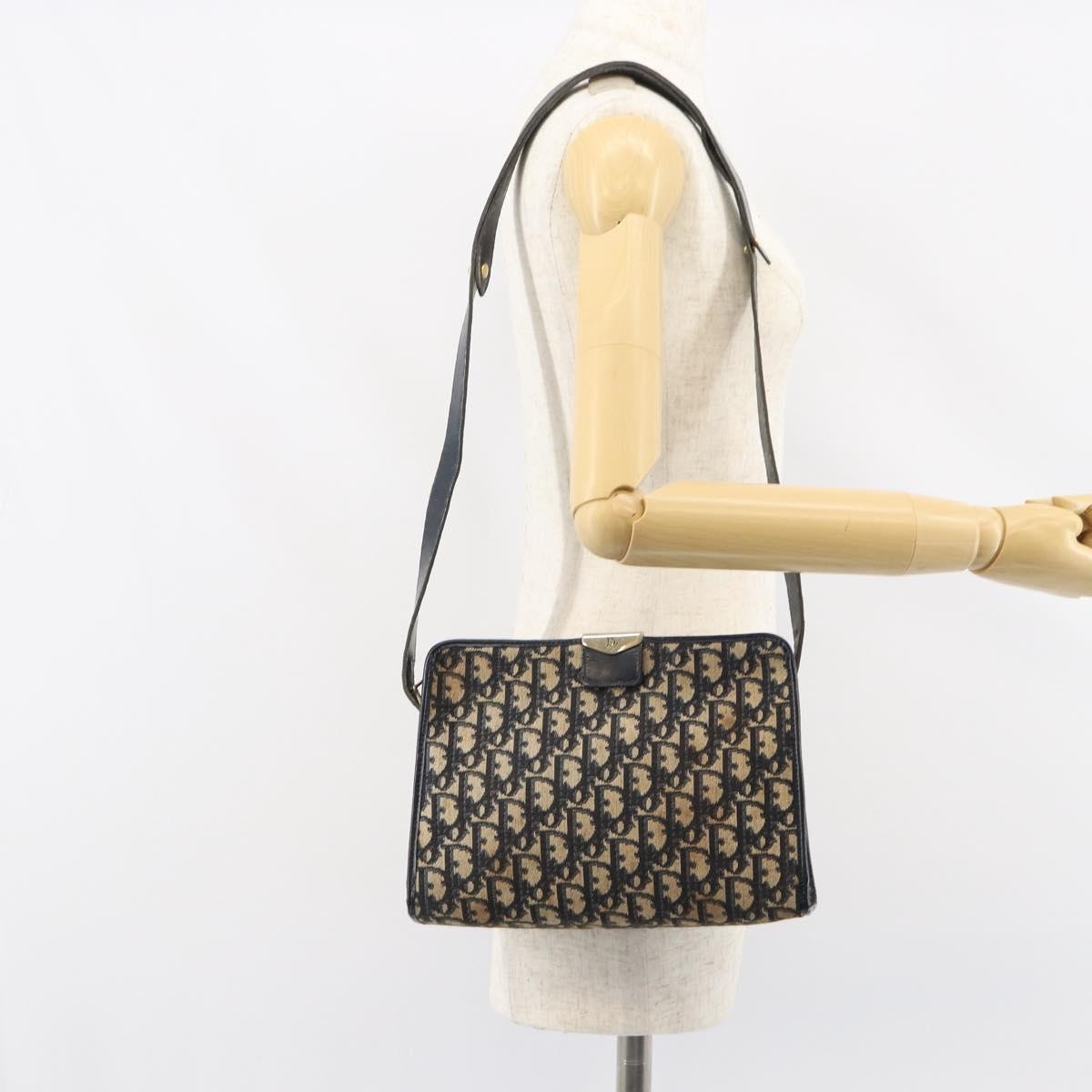 Christian Dior Vintage Trotter Canvas Navy Canvas Shoulder Bag Bag (Pre-Owned)