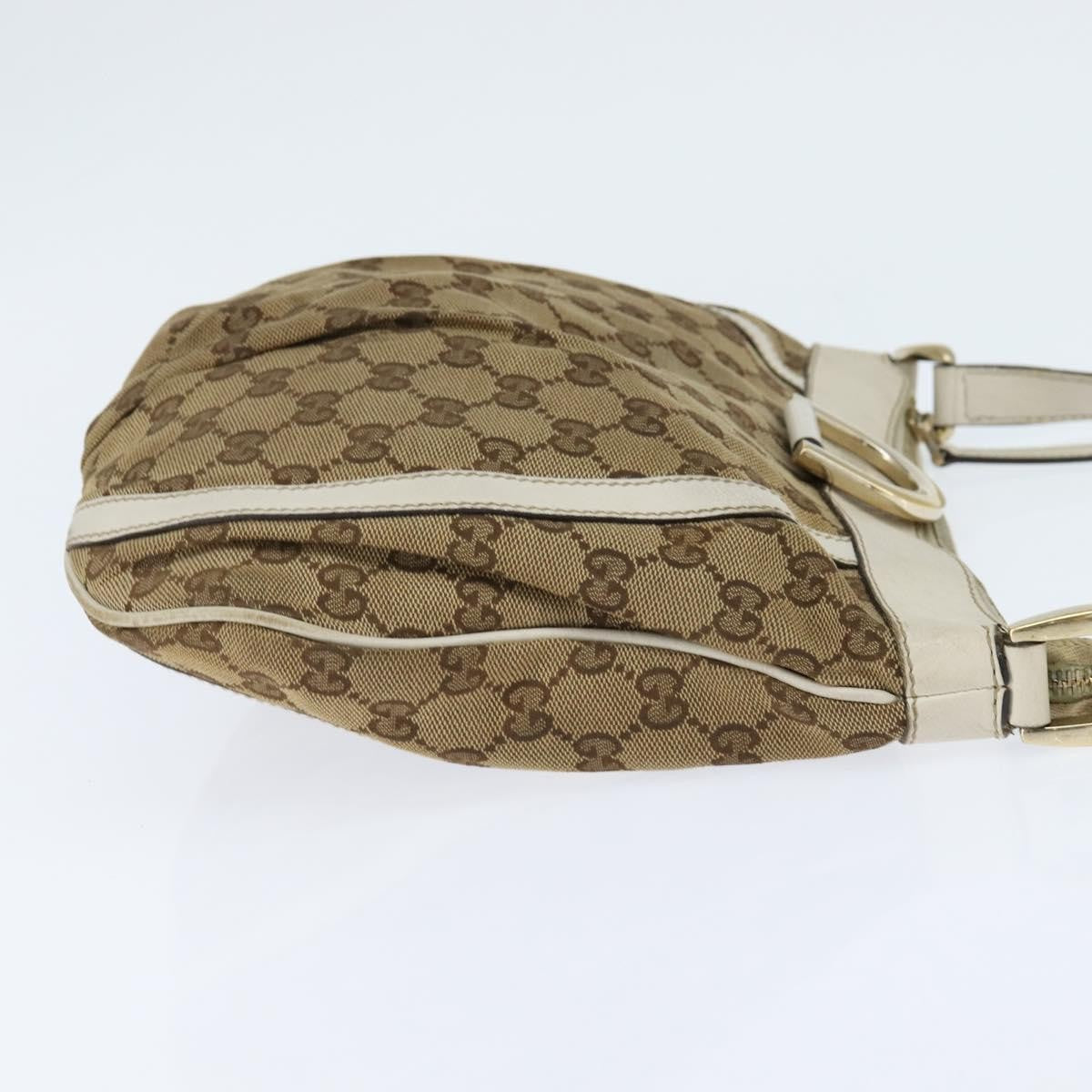 Gucci D Ring Messenger Gg Canvas And Leather Beige Canvas Shoulder Bag Bag (Pre-Owned)