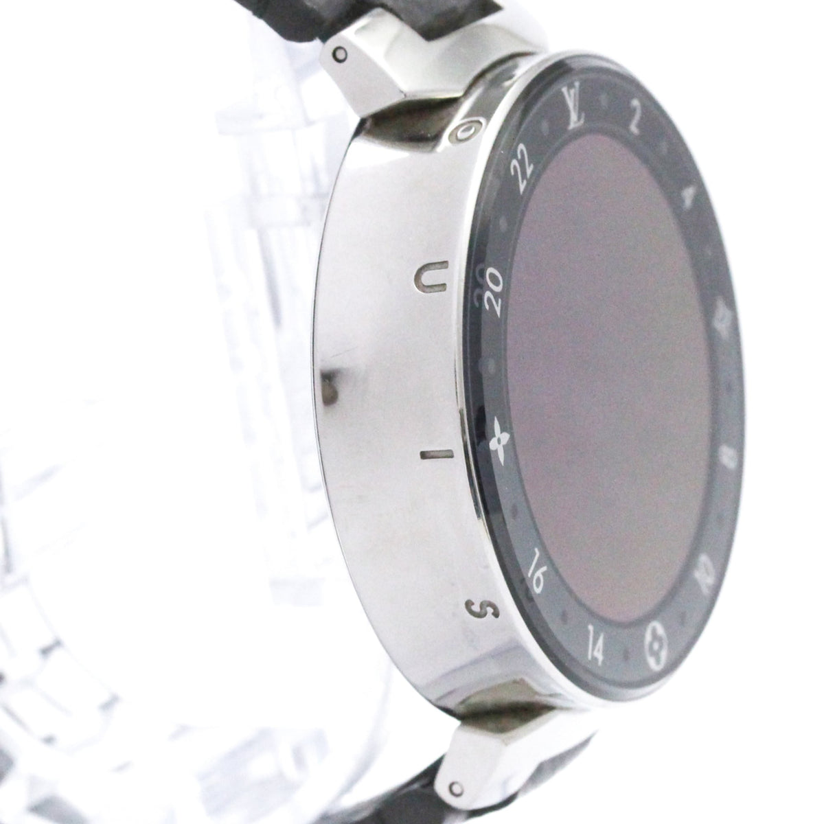 Louis Vuitton Tambour Horizon Connected Quartz Smartwatch Stainless Steel And Monogram Eclipse Split Canvas Watch (Pre-Owned)