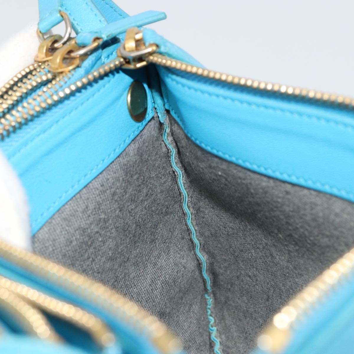 Celine Trio Leather Blue Leather Crossbody Bag Bag (Pre-Owned)