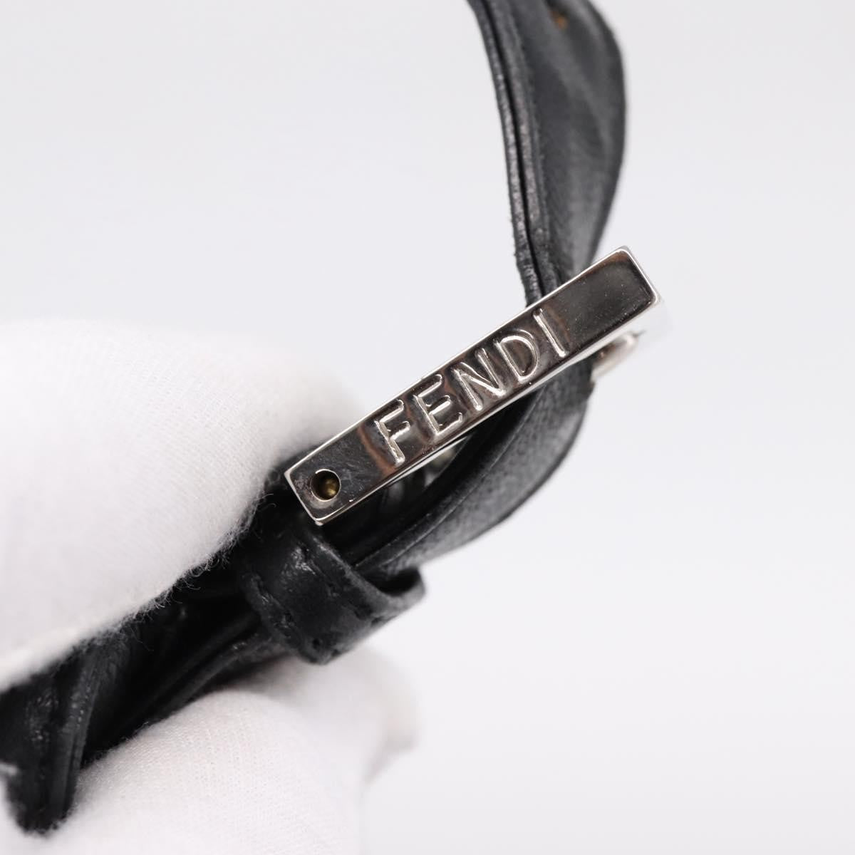 Fendi Mamma Baguette Zucca Jacquard Velvet Black Leather Shoulder Bag Bag (Pre-Owned)