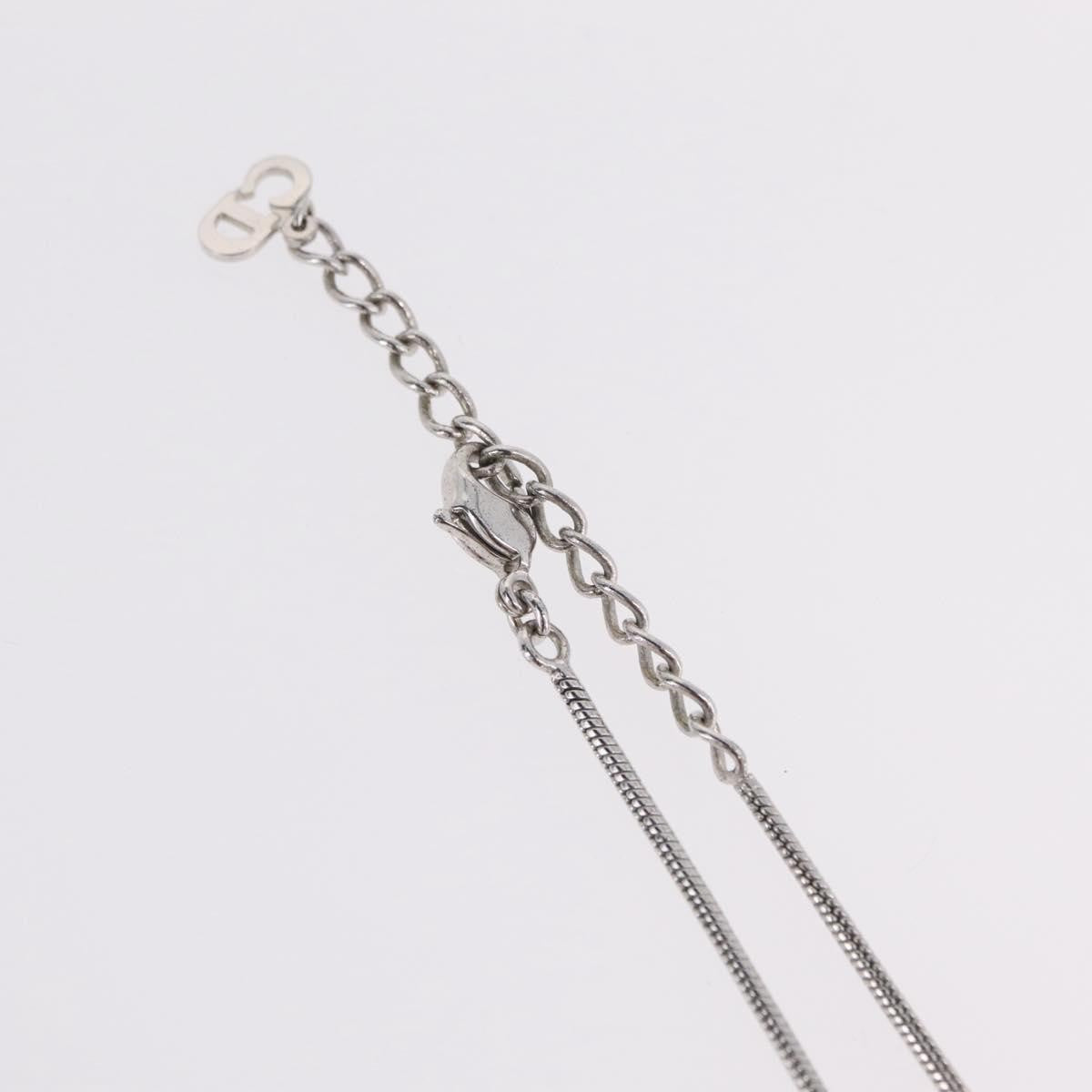 Christian Dior D Logo Pendant Metal Silver Metal Necklace Jewelry (Pre-Owned)