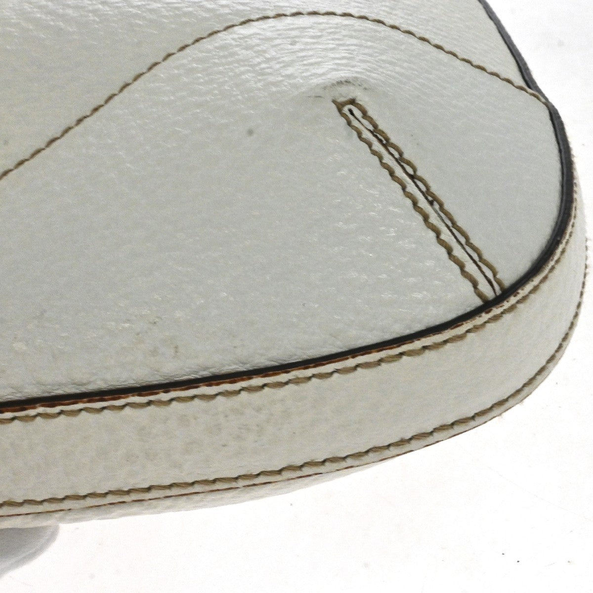 Gucci 1955 Horsebit Leather White Canvas Shoulder Bag Bag (Pre-Owned)