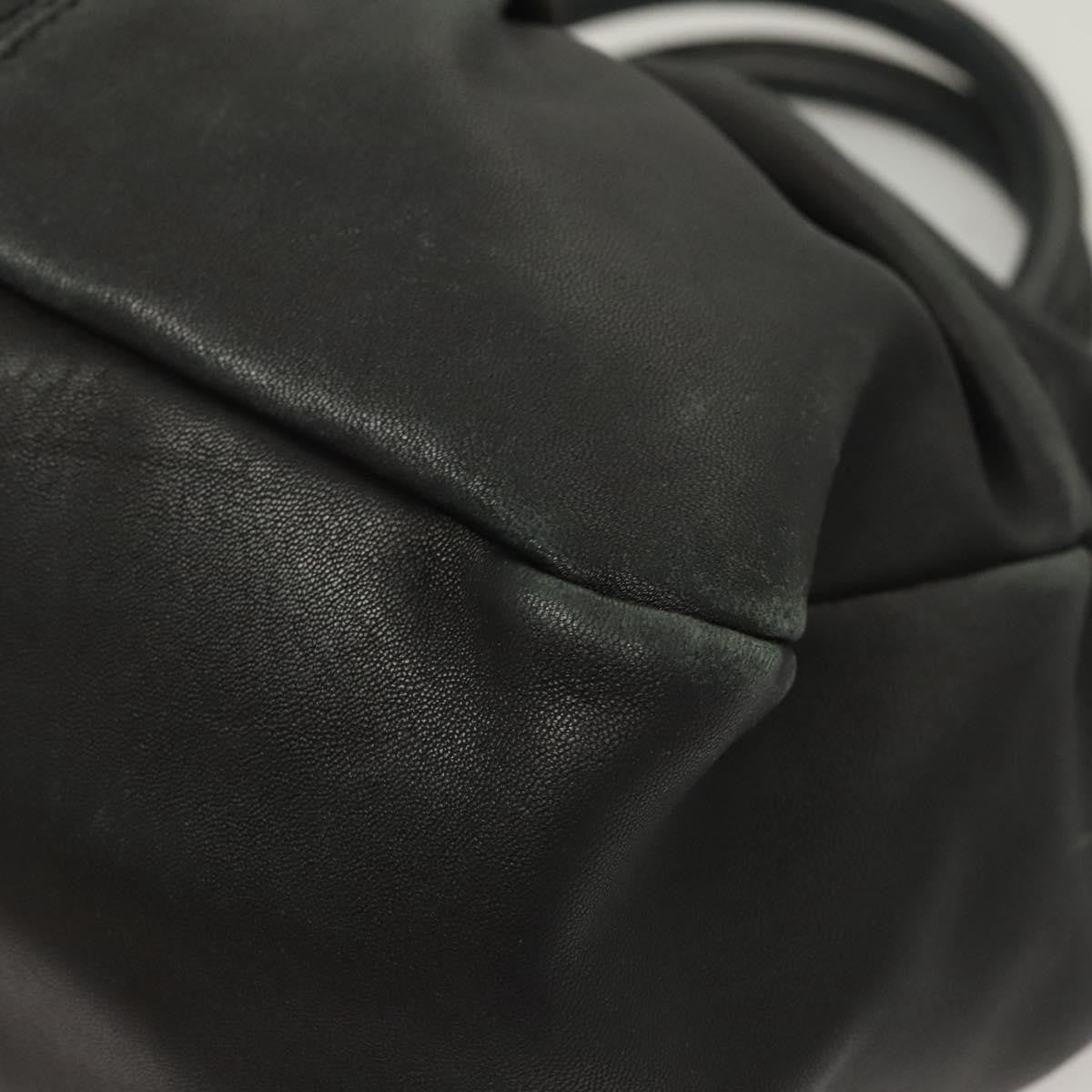 Salvatore Ferragamo Vala Leather Black Leather Handbag (Pre-Owned)