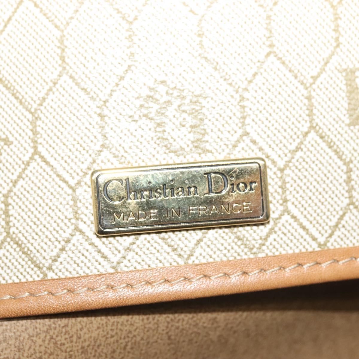 Christian Dior Vintage Honeycomb Canvas Beige Canvas Bag (Pre-Owned)