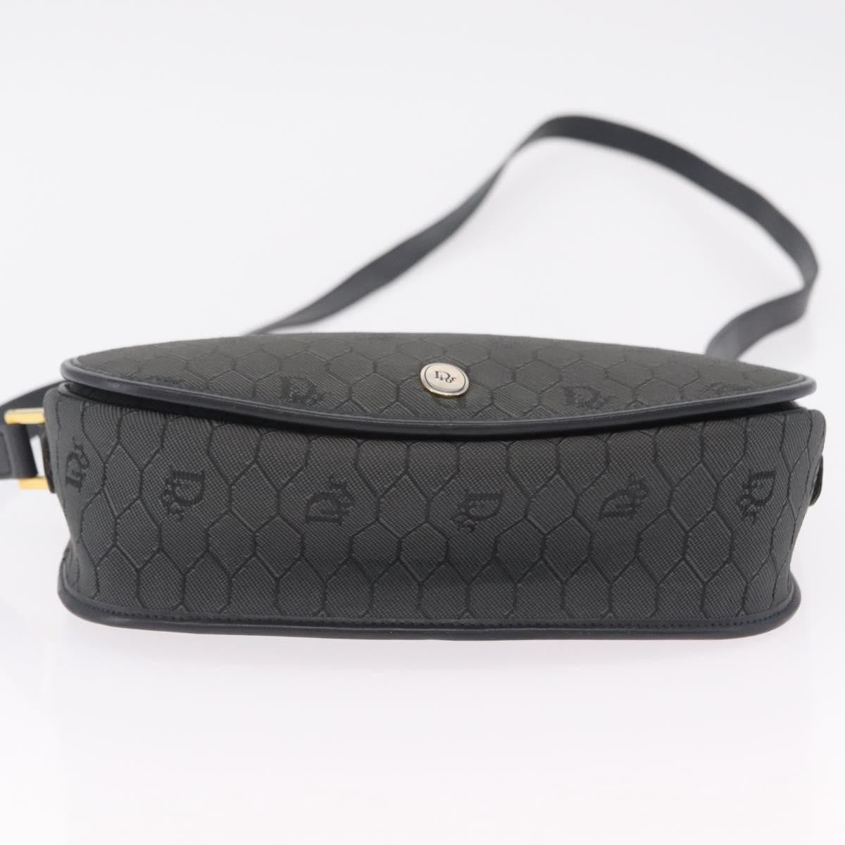 Christian Dior Vintage Honeycomb Canvas Black Canvas Shoulder Bag Bag (Pre-Owned)