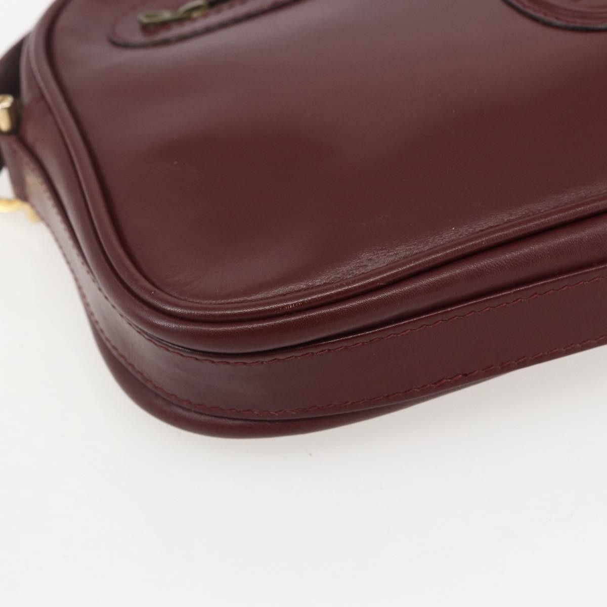 Cartier Must De Cartier Leather Burgundy Leather Shoulder Bag Bag (Pre-Owned)