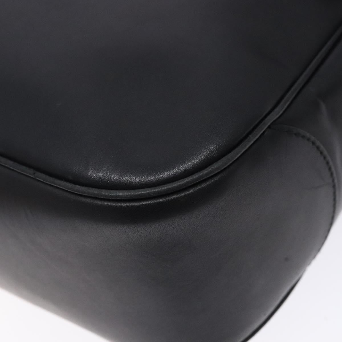 Salvatore Ferragamo Gancini Leather Black Leather Shoulder Bag Bag (Pre-Owned)