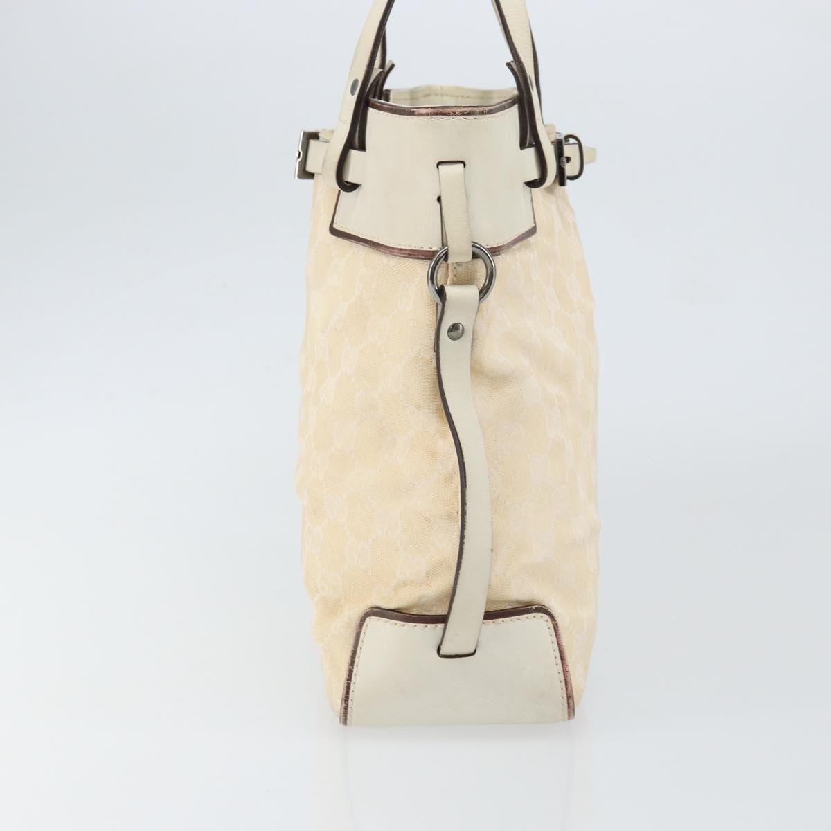 Gucci Belted Bucket Gg Canvas With Leather Beige Canvas Tote Bag Bag (Pre-Owned)