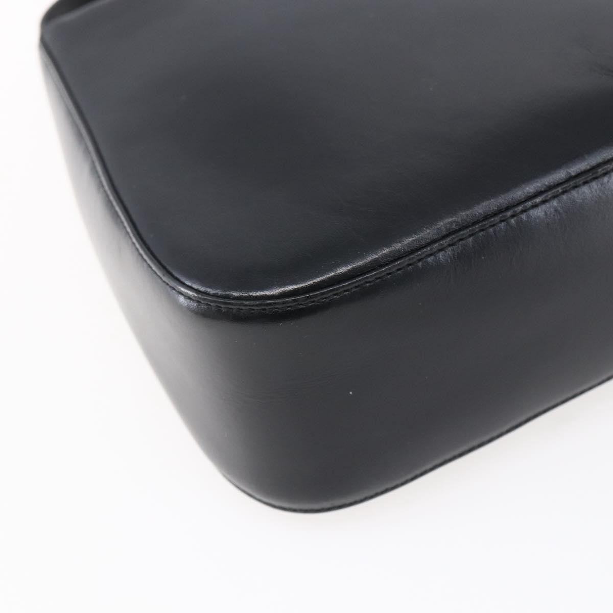 Salvatore Ferragamo Gancini Leather Black Leather Shoulder Bag Bag (Pre-Owned)