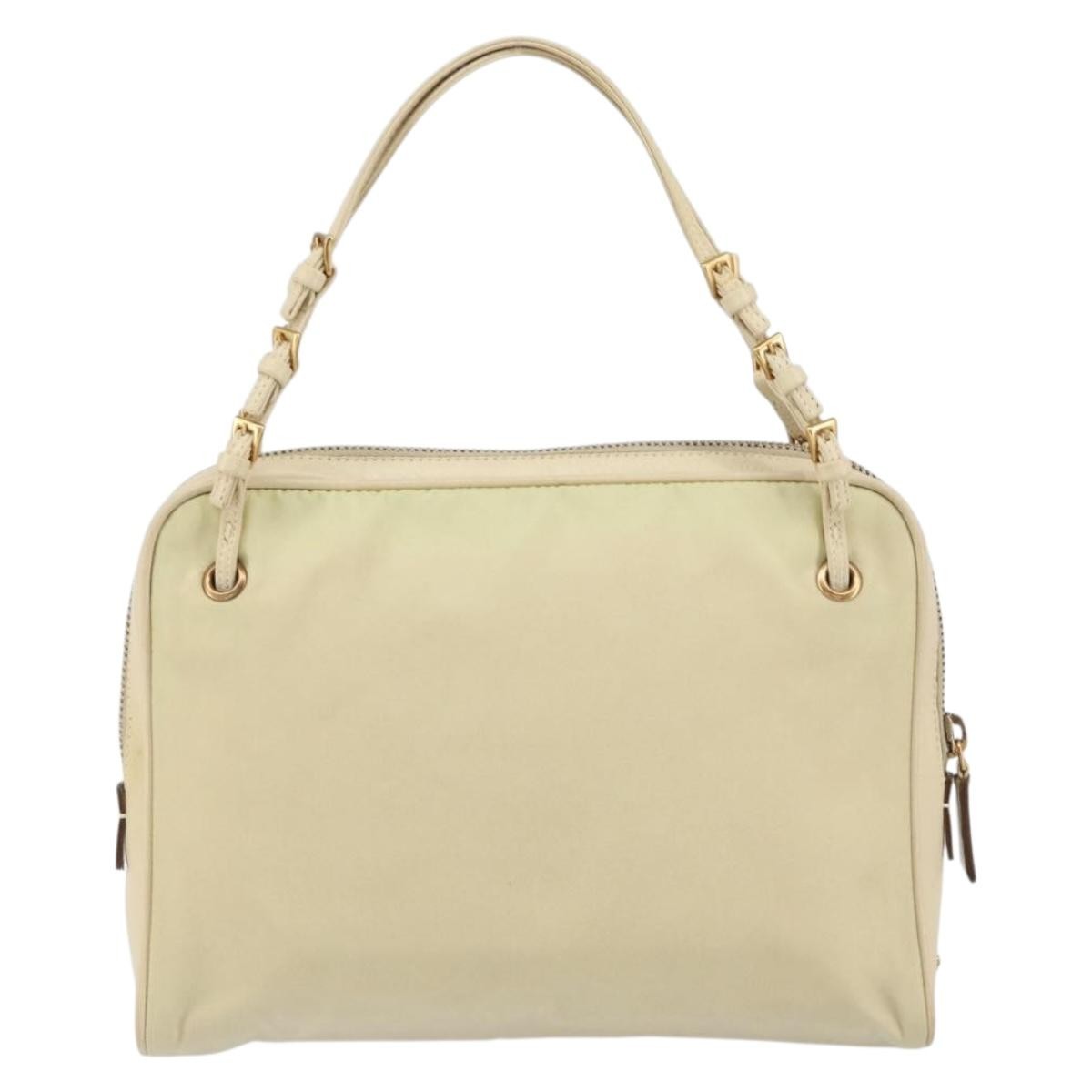 Prada Vintage Tessuto Beige Nylon Handbag (Pre-Owned)