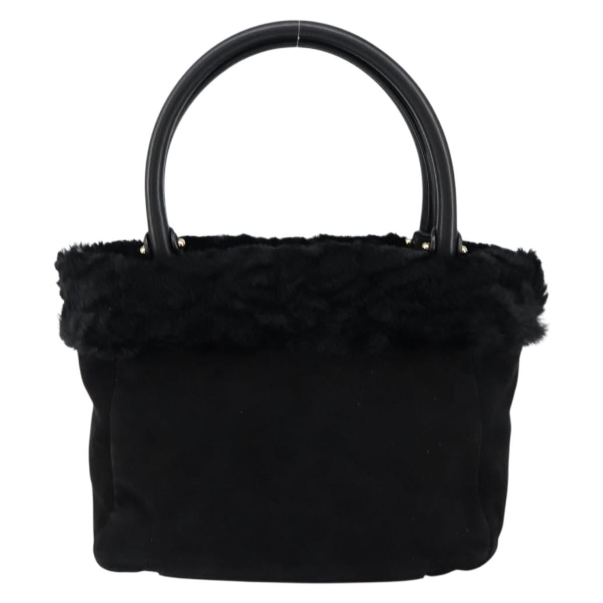 Salvatore Ferragamo Vala Suede Black Suede Handbag (Pre-Owned)