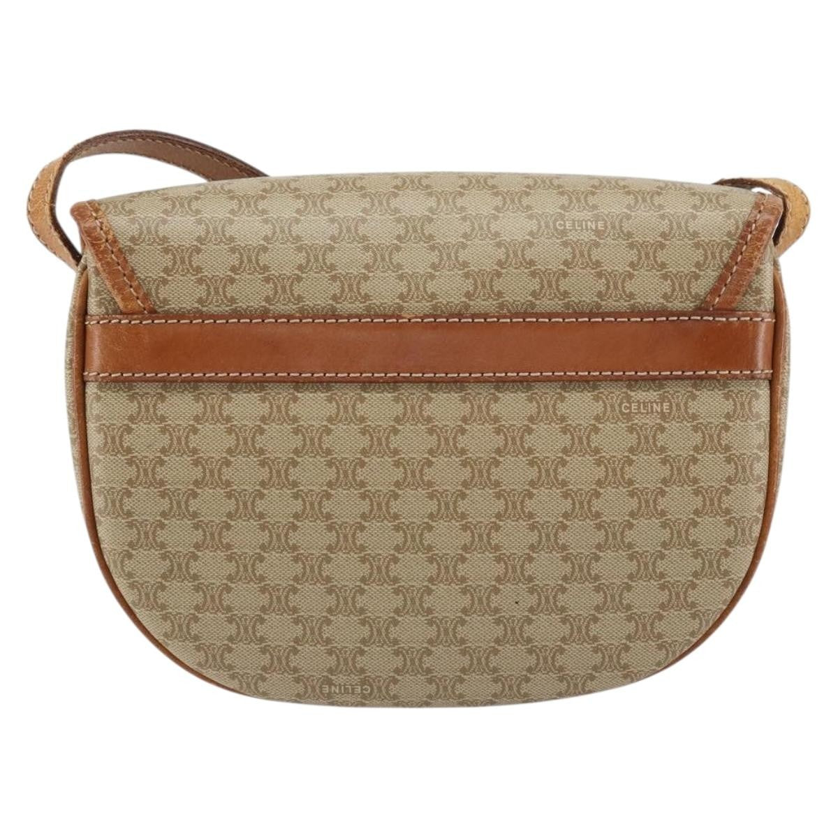 Celine Macadam Shoulder Pvc Leather Beige Pvc Shoulder Bag Bag (Pre-Owned)
