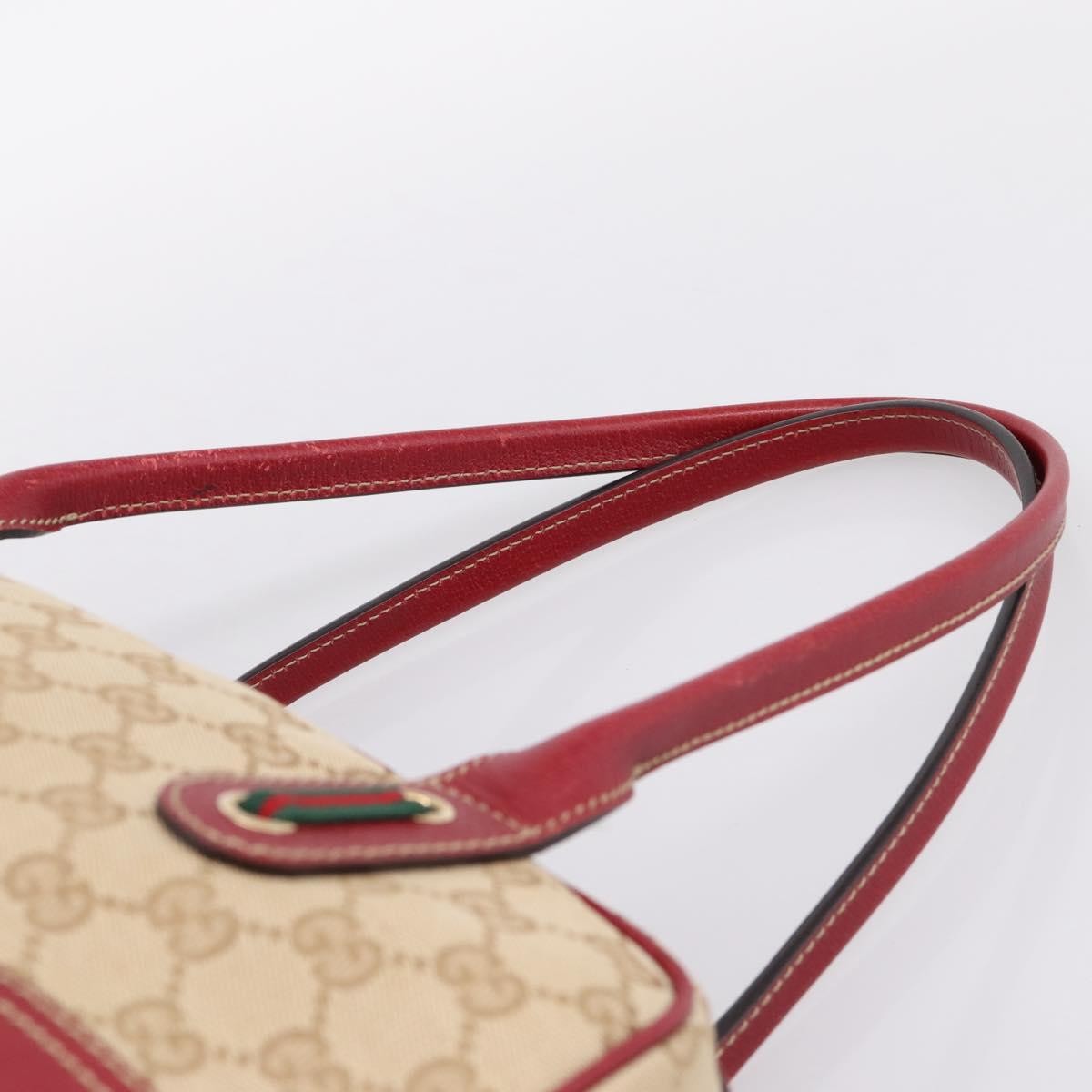 Gucci Princy Boston Gg Canvas Beige Canvas Handbag (Pre-Owned)