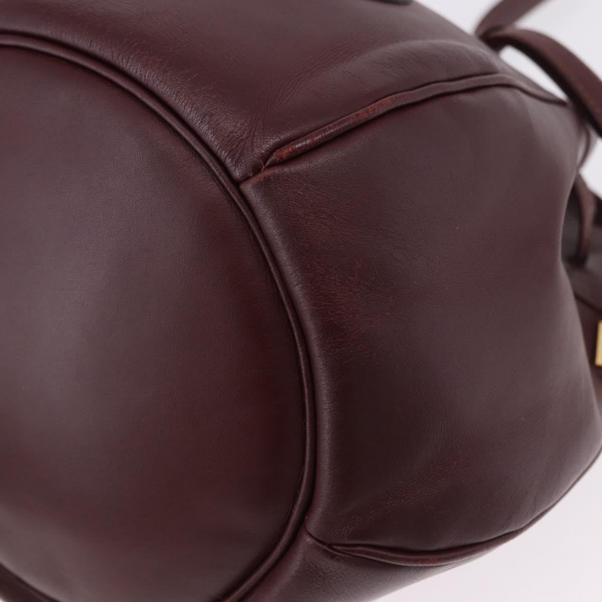 Cartier Must De Cartier Leather Burgundy Leather Shoulder Bag Bag (Pre-Owned)