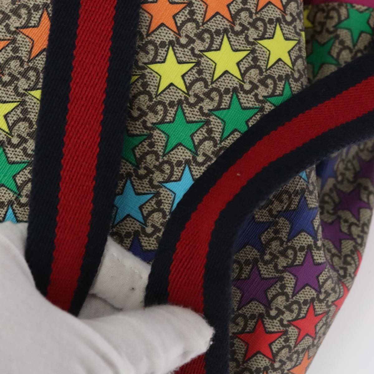 Gucci Children's Drawstring Printed Gg Coated Canvas Multicolour Canvas Backpack Bag (Pre-Owned)