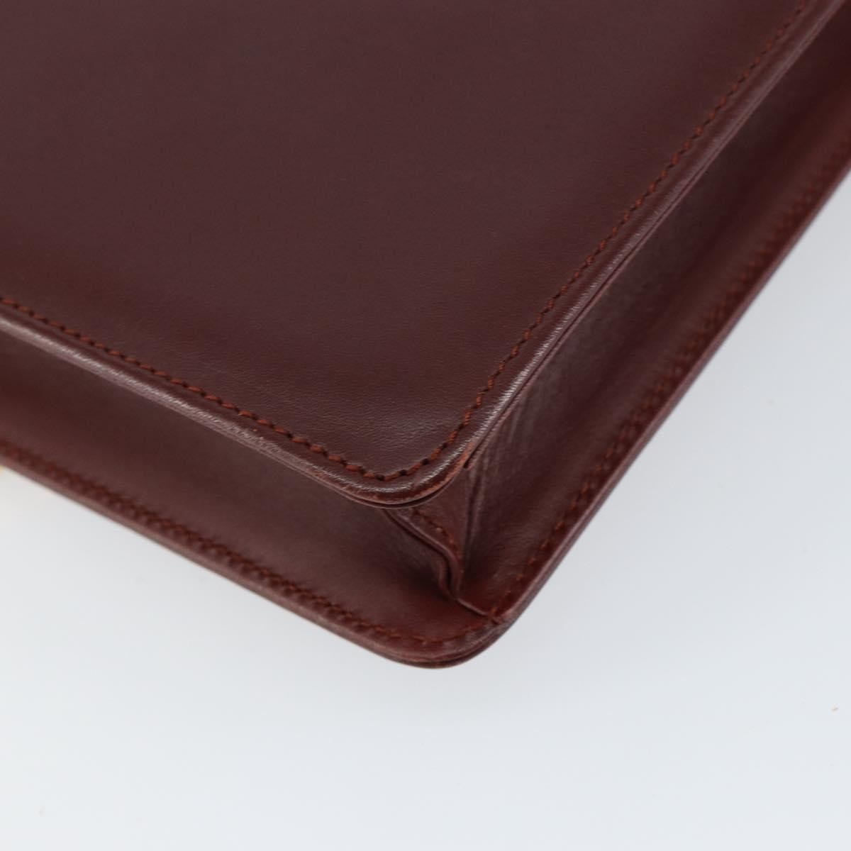 Cartier Must De Cartier Leather Burgundy Leather Shoulder Bag Bag (Pre-Owned)