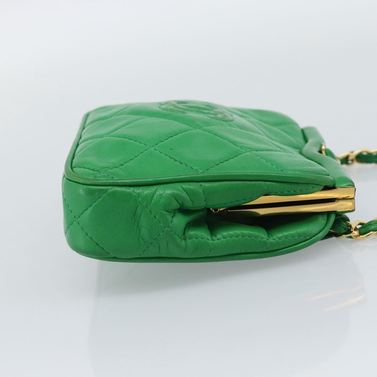 Chanel Coco Mark Quilted Lambskin Green Leather Shoulder Bag Bag (Pre-Owned)