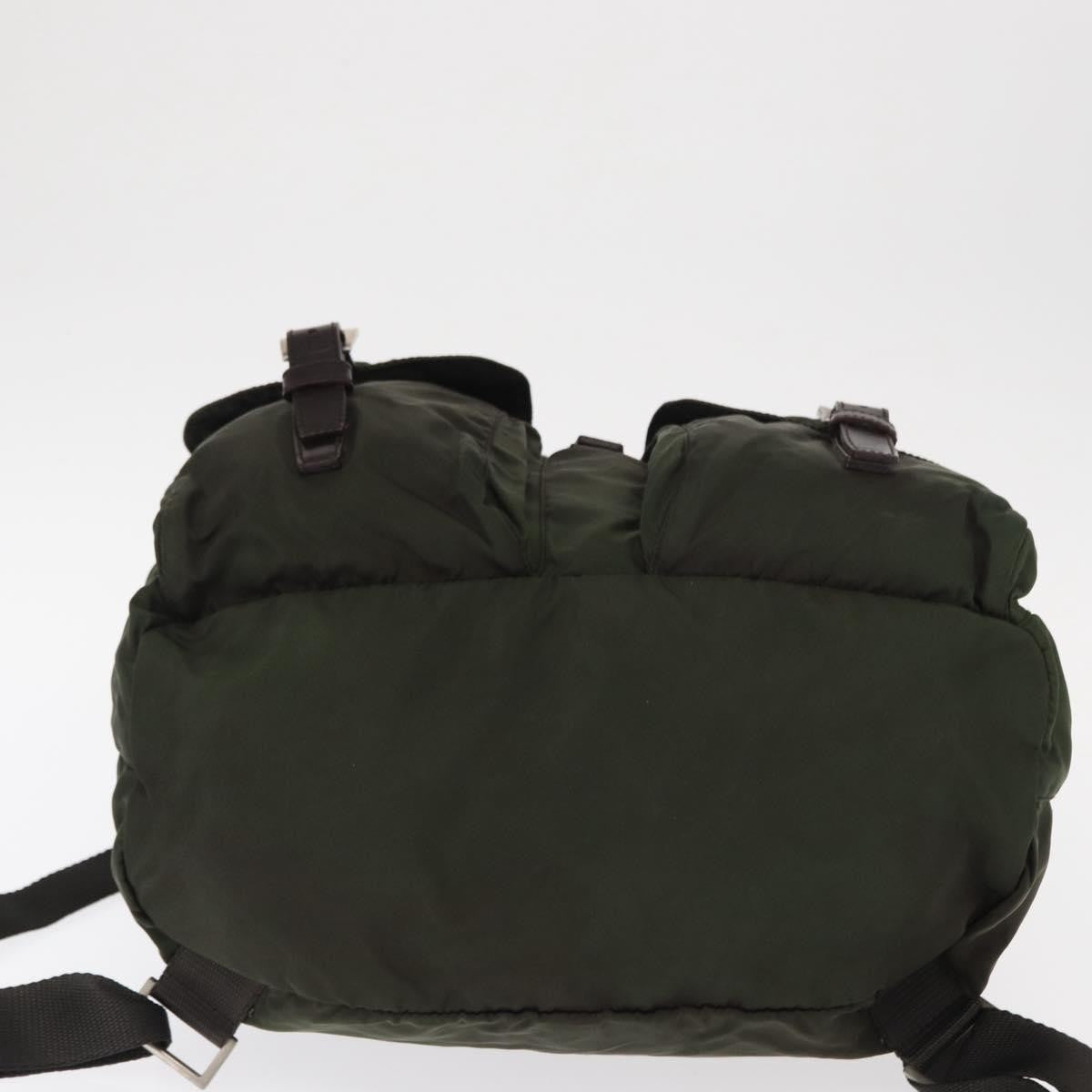 Prada Double Front Pocket Tessuto Khaki Nylon Backpack Bag (Pre-Owned)
