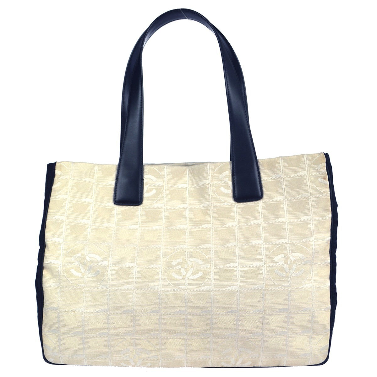 Chanel Travel Line Nylon White Nylon Tote Bag Bag (Pre-Owned)