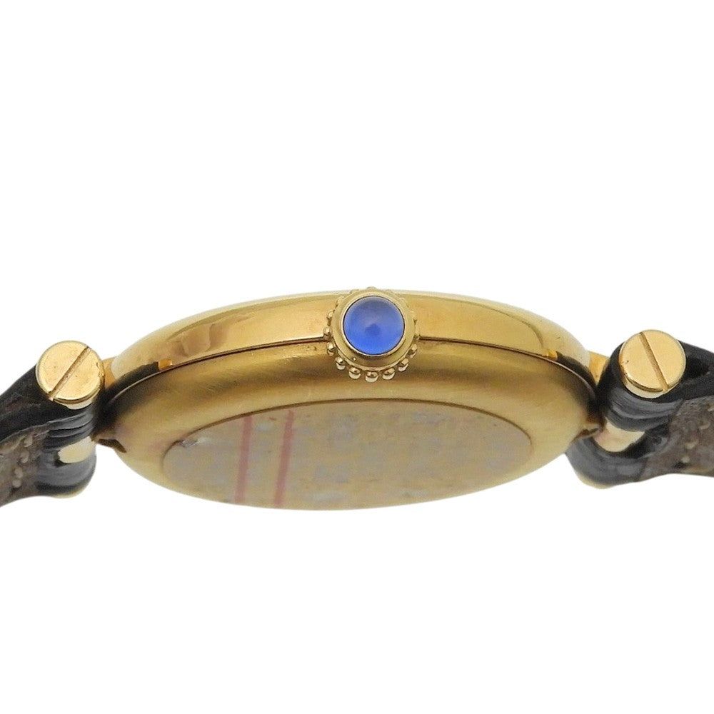Cartier Must Vendôme Stainless Steel And Leather Watch (Pre-Owned)