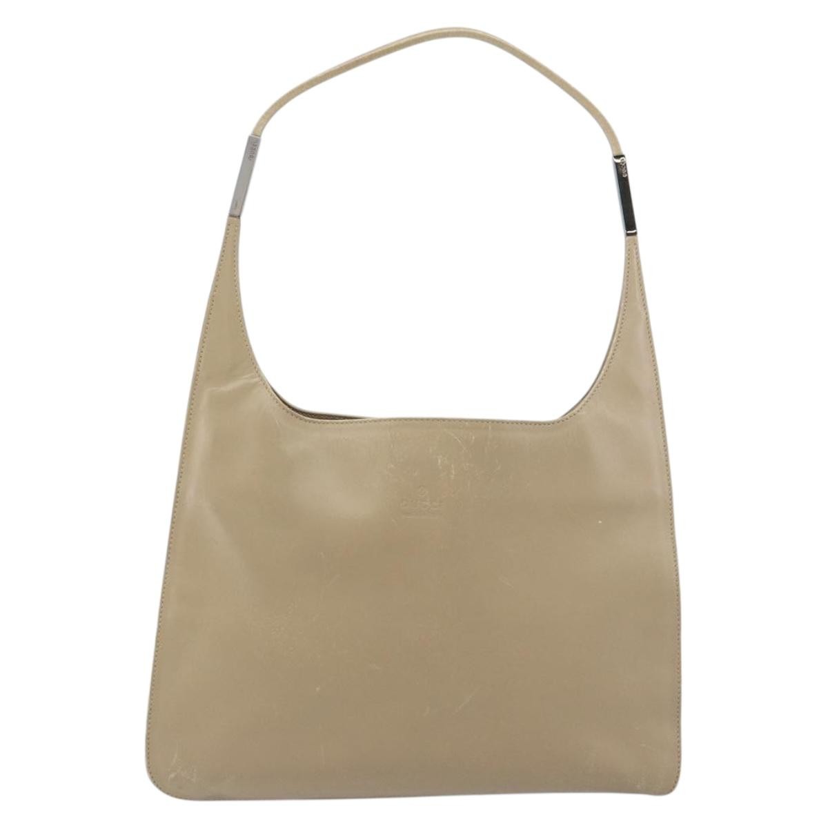 Gucci Vintage Leather Beige Leather Shoulder Bag Bag (Pre-Owned)