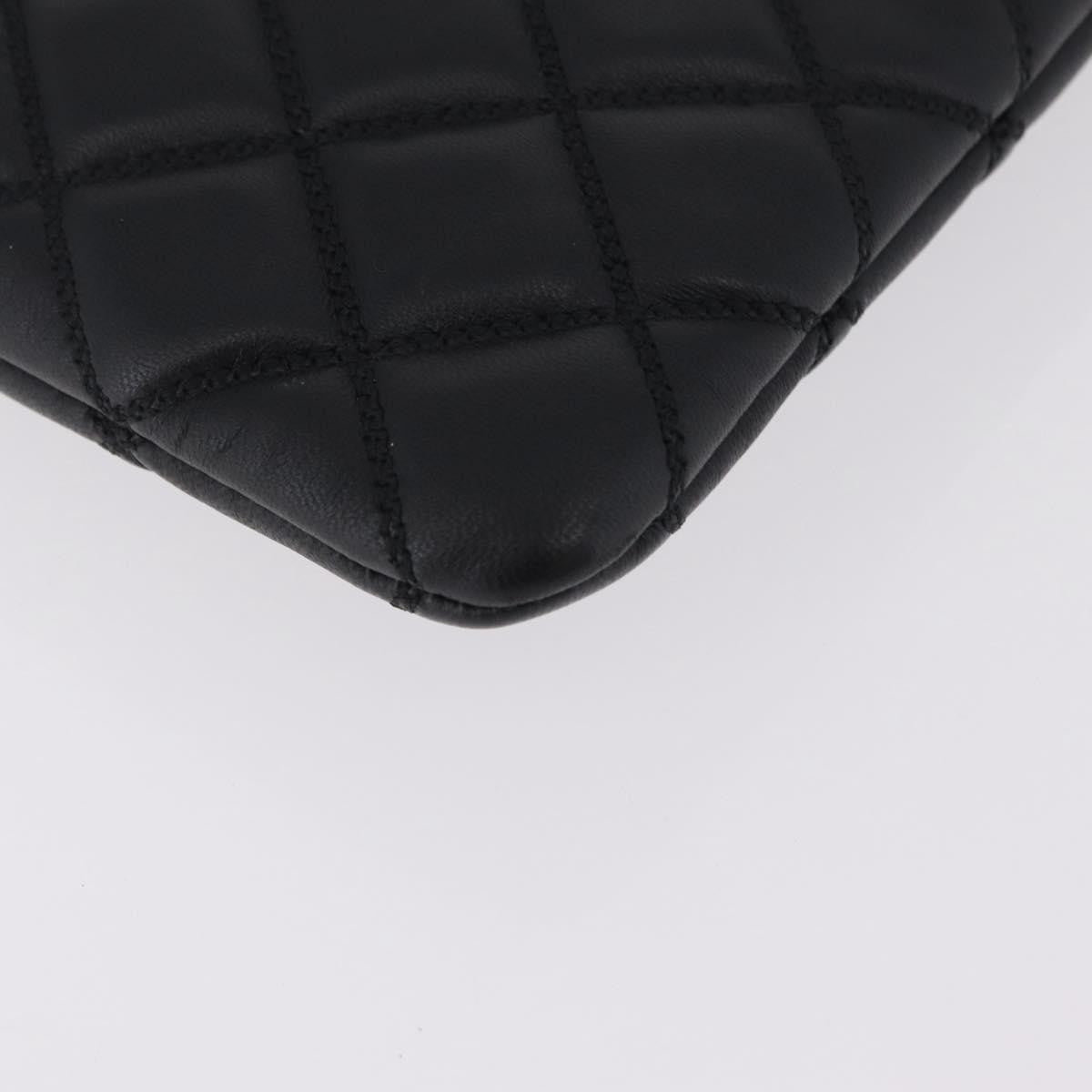 Chanel Bicolor Boy O Case Clutch Lambskin Black Leather Clutche & Pouche Bag (Pre-Owned)