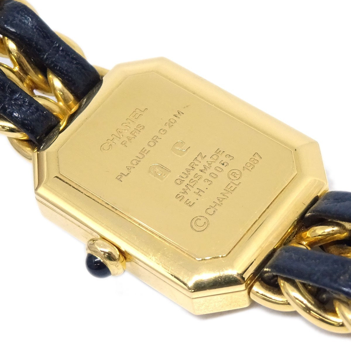 Chanel Premiere Rock Quartz Plated Metal And Leather Watch (Pre-Owned)