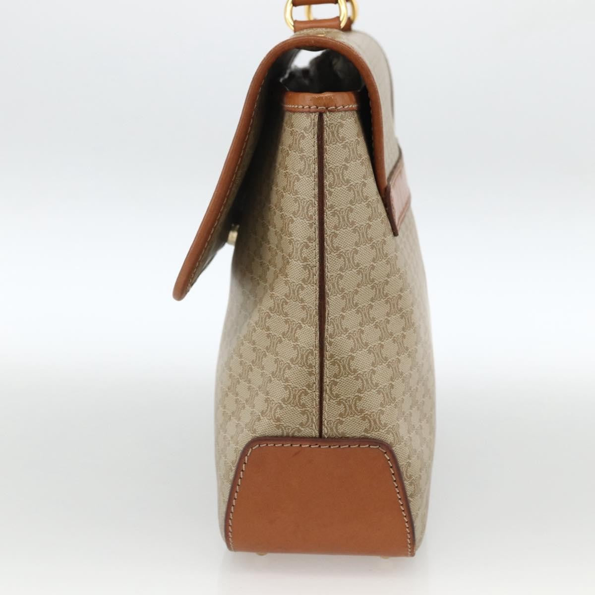 Celine Vintage Macadam Canvas And Leather Beige Canvas Handbag (Pre-Owned)