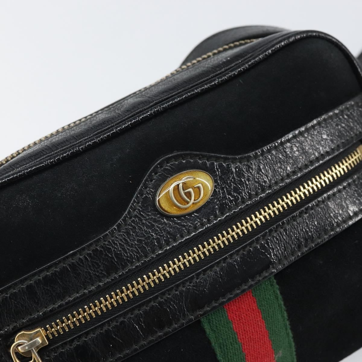 Gucci Ophidia Suede Black Suede Shoulder Bag Bag (Pre-Owned)