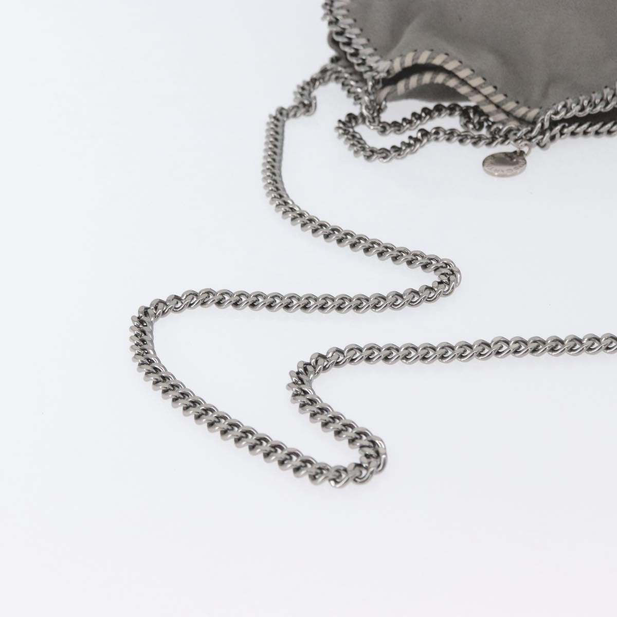 Stella Mccartney Falabella Fold Over Faux Leather Gray Polyester Shoulder Bag Bag (Pre-Owned)
