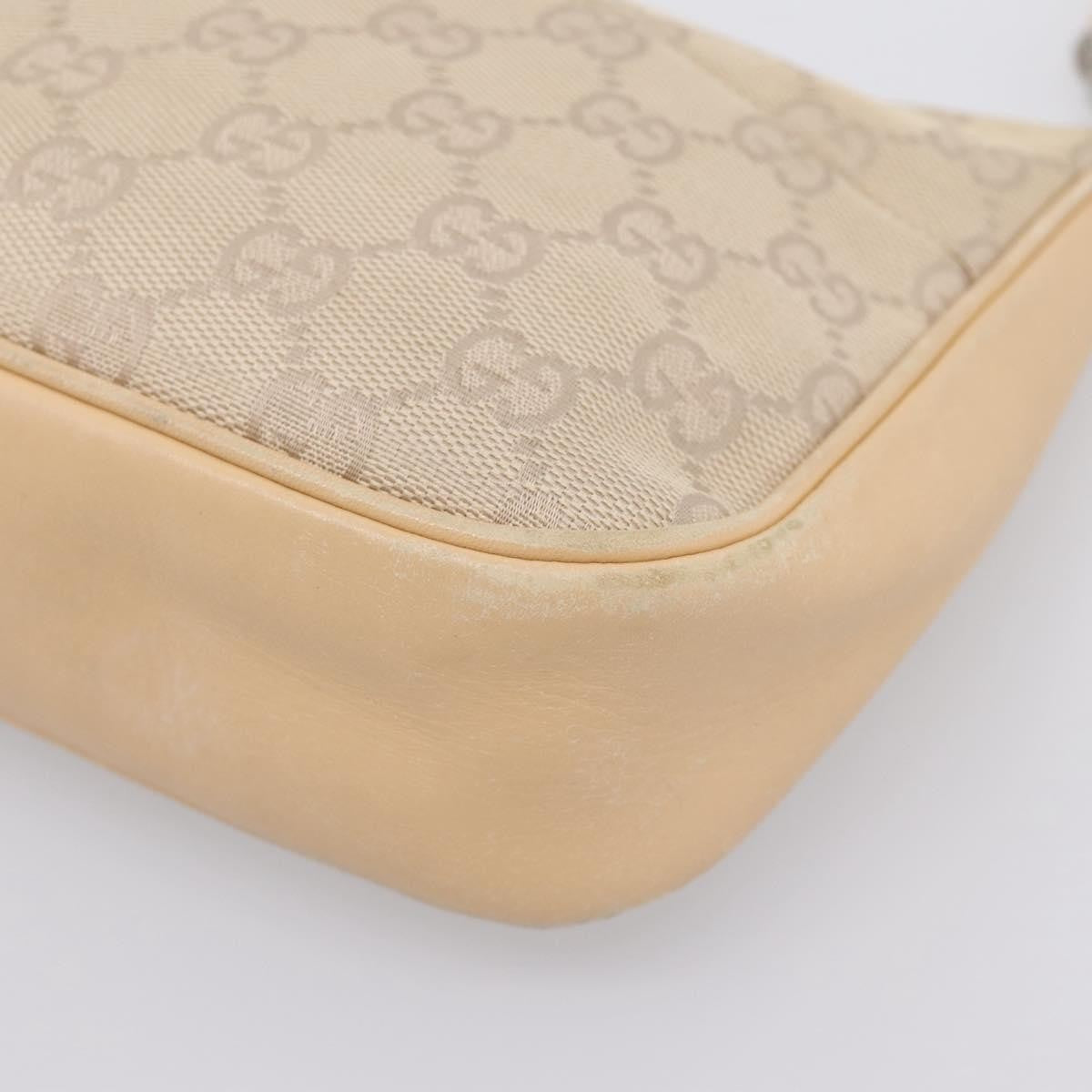 Gucci Bamboo Top Handle Gg Canvas Beige Canvas Handbag (Pre-Owned)