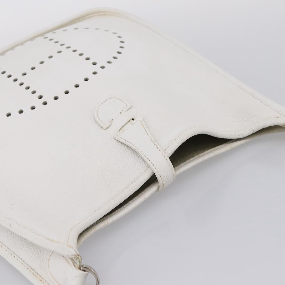 Hermes Evelyne Bag Gen I Togo White Leather Handbag (Pre-Owned)