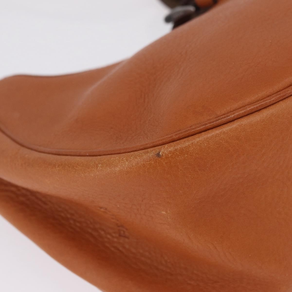 Prada Shoulder Leather Brown Leather Shoulder Bag Bag (Pre-Owned)