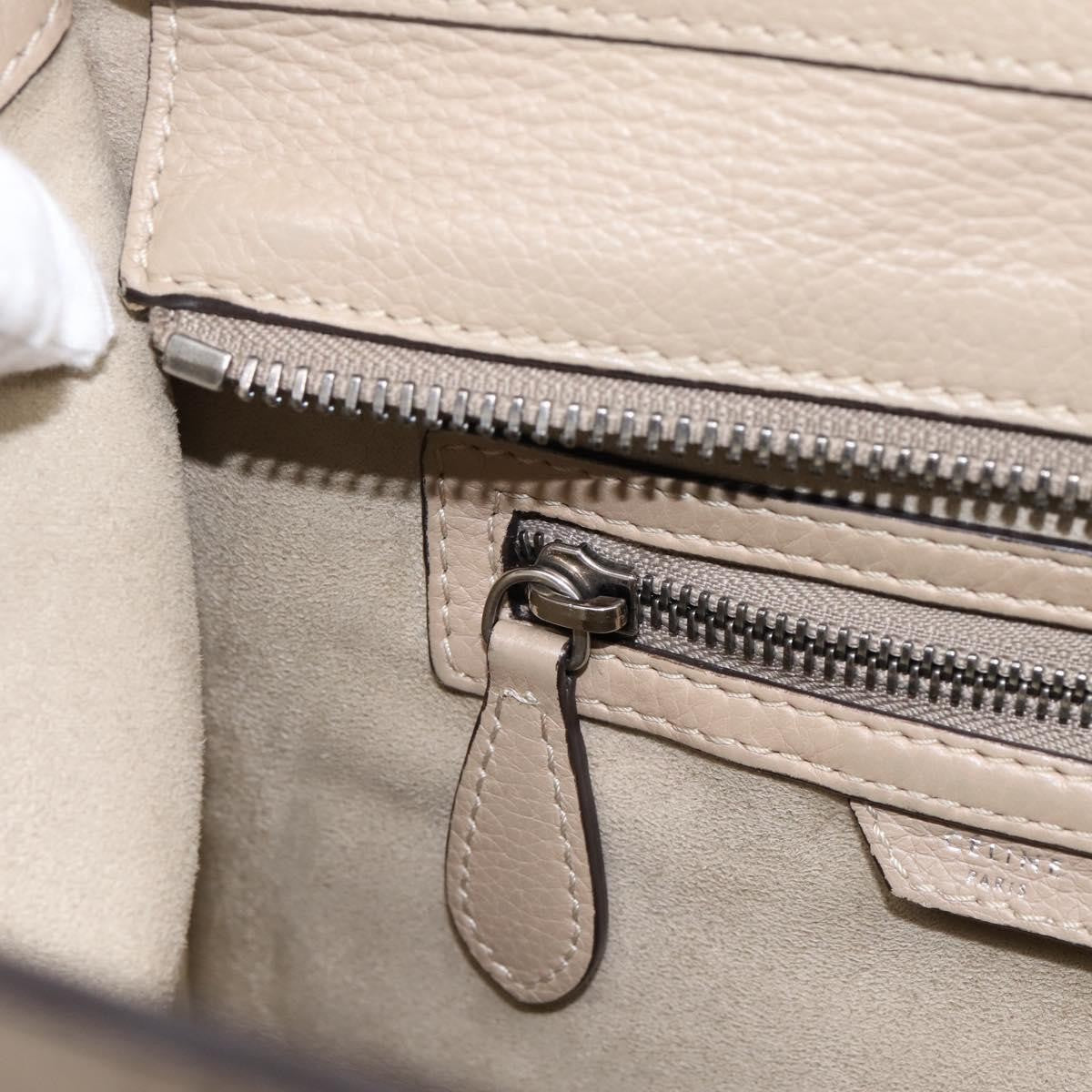 Celine Luggage Grainy Leather Beige Leather Handbag (Pre-Owned)