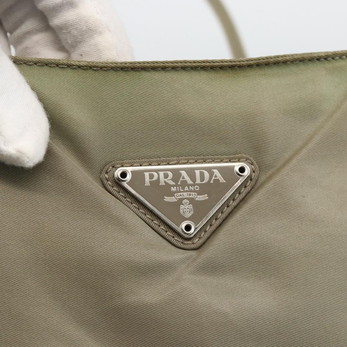 Prada Vintage Tote Tessuto Beige Nylon Tote Bag Bag (Pre-Owned)