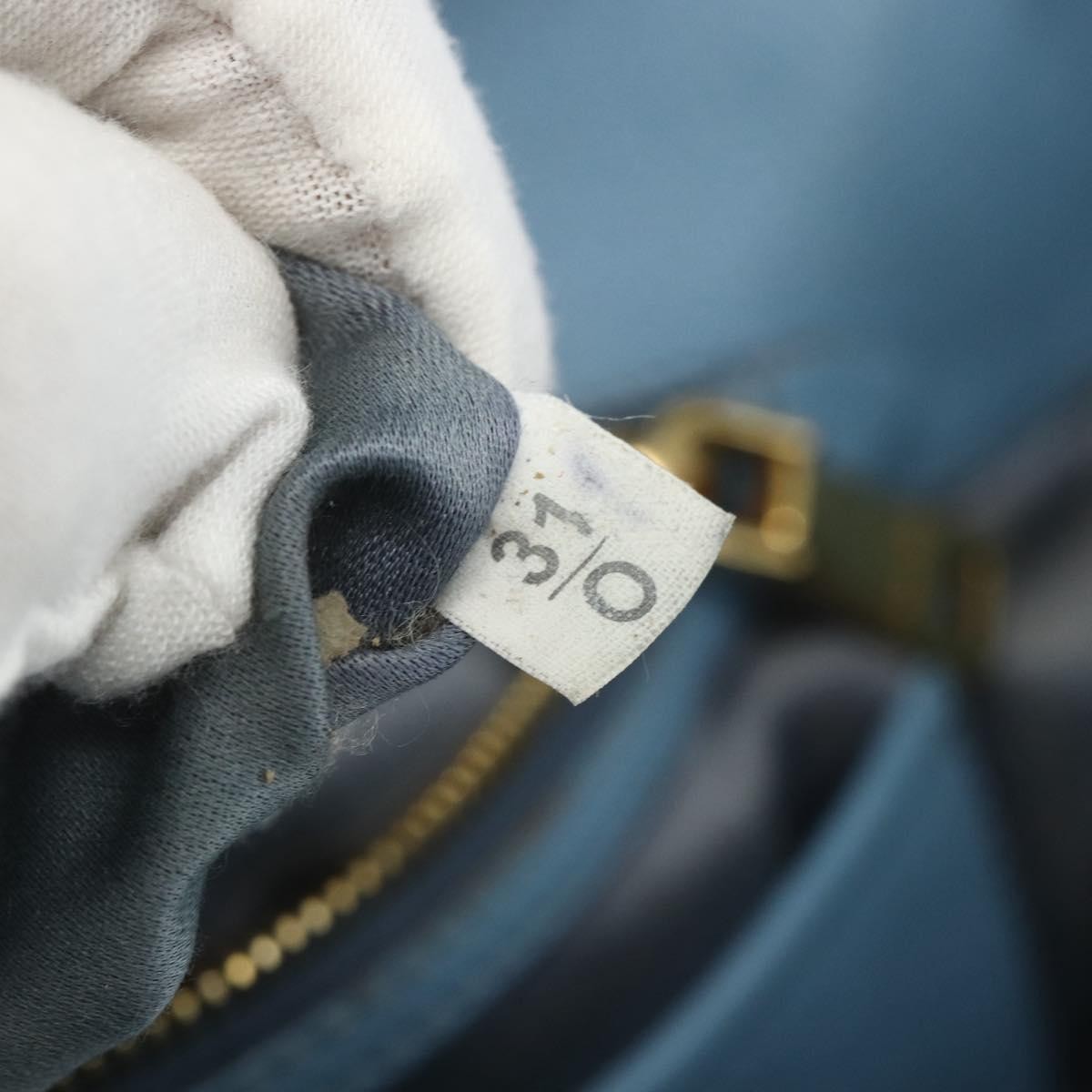 Miu Miu Madras Convertible Lock Leather Blue Leather Tote Bag Bag (Pre-Owned)
