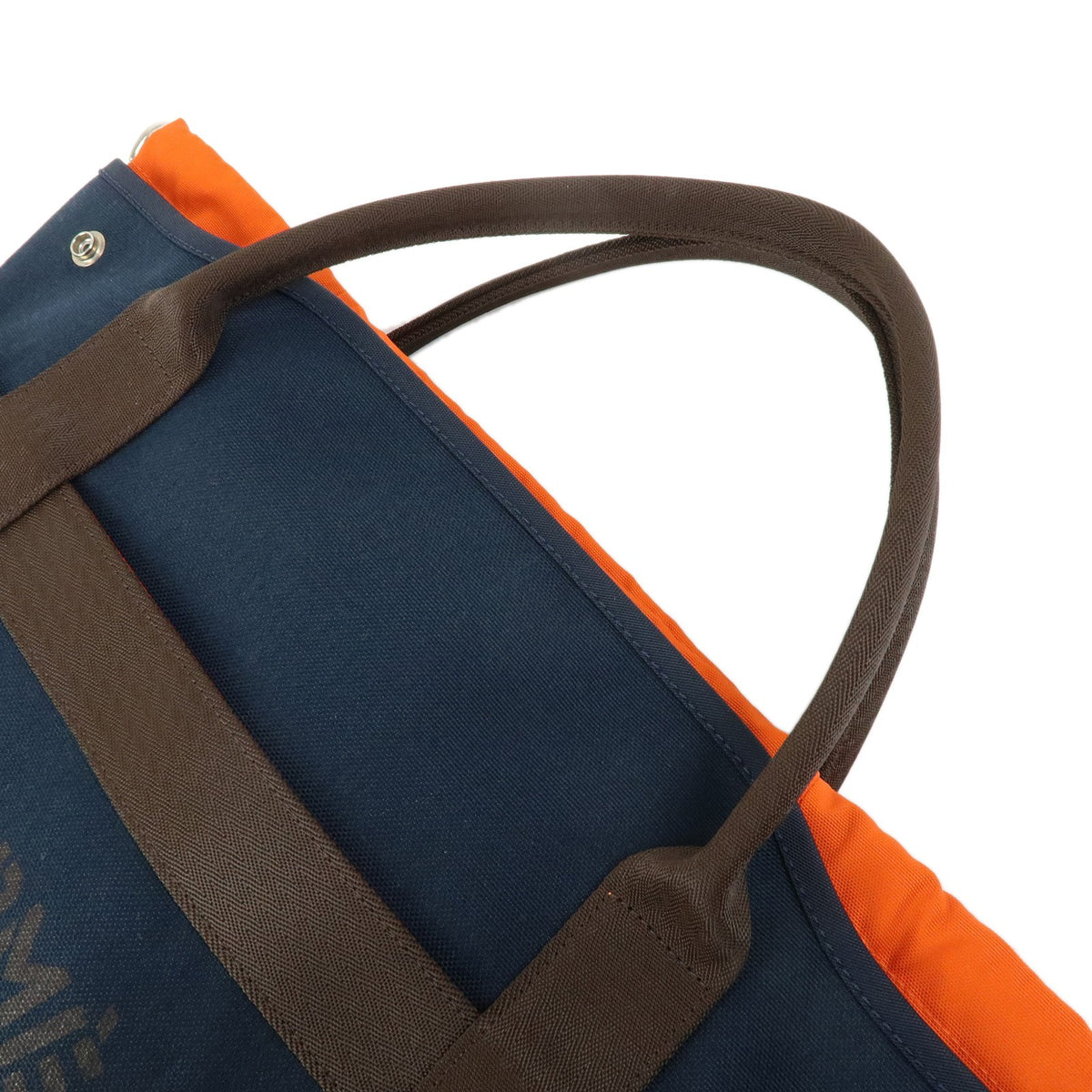 Hermes Sac De Pansage Groom Canvas Navy Canvas Handbag (Pre-Owned)