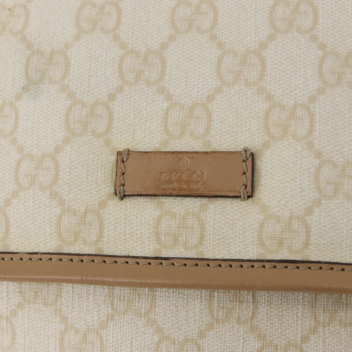 Gucci Flap Messenger Gg Coated Canvas Beige Canvas Shoulder Bag Bag (Pre-Owned)