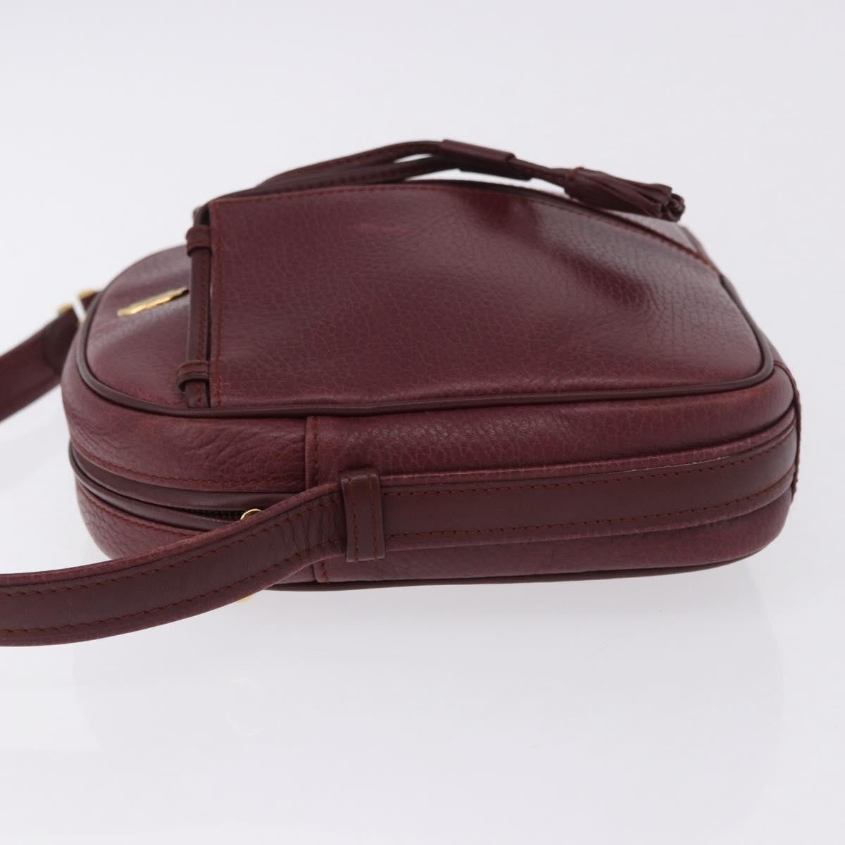 Cartier Tasseled Must De Cartier Leather Burgundy Leather Shoulder Bag Bag (Pre-Owned)