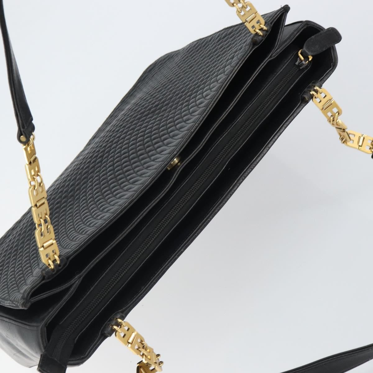 Bally Vintage Quilted Leather Black Leather Tote Bag Bag (Pre-Owned)