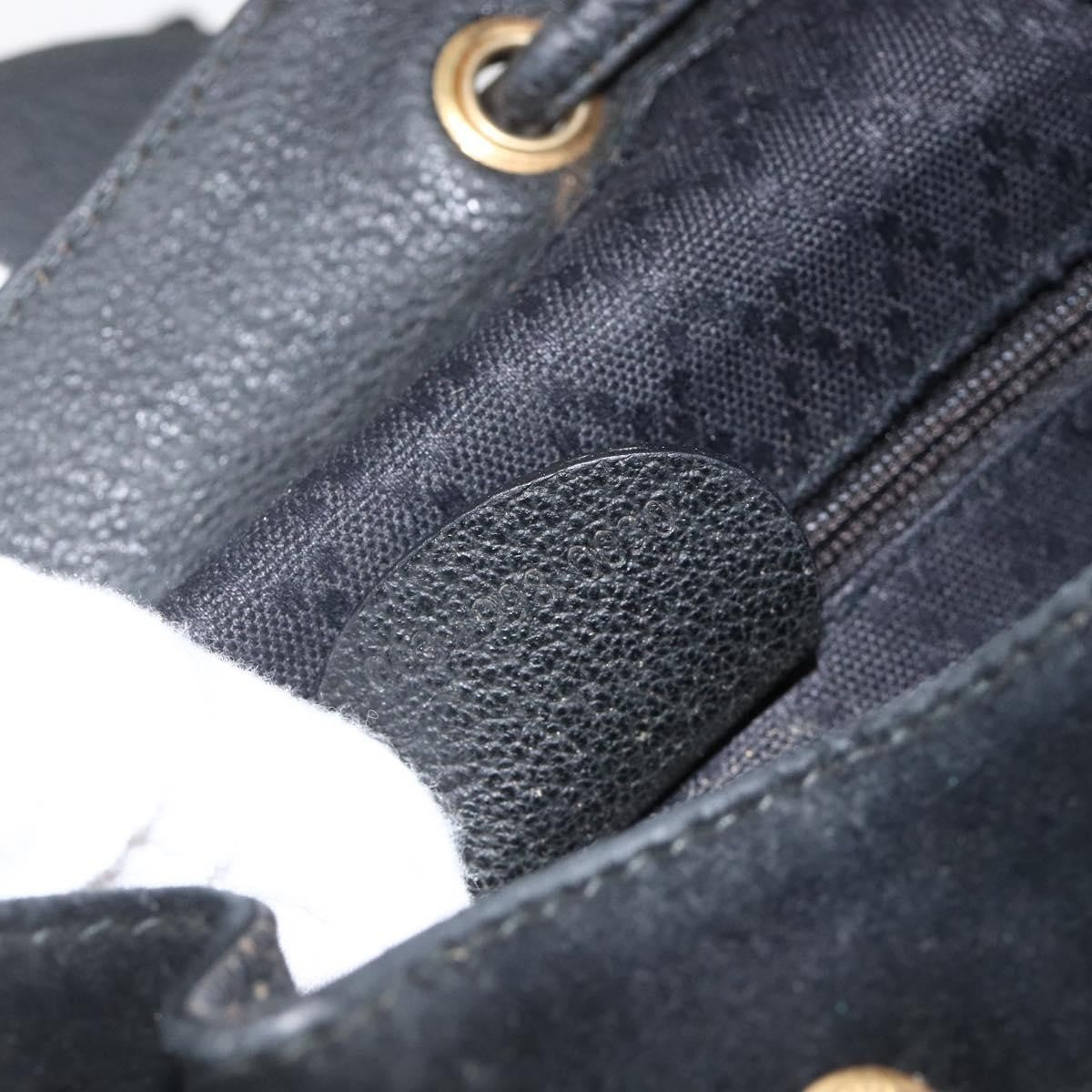 Gucci Gucci Bamboo Daim Black Denim_Jeans Backpack Bag (Pre-Owned)
