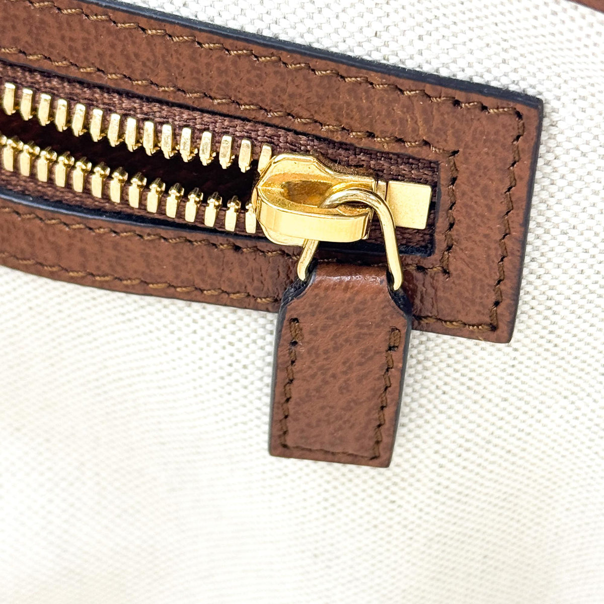 Gucci Zip Messenger Jumbo Gg Canvas Brown Canvas Handbag (Pre-Owned)