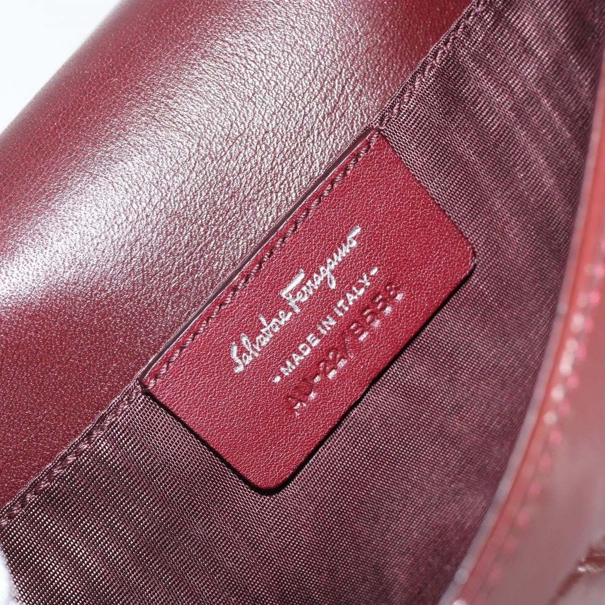 Salvatore Ferragamo Vala Chain Patent Leather Red Patent_Leather Shoulder Bag Bag (Pre-Owned)