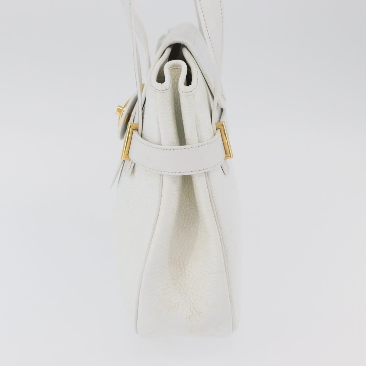 Christian Dior Vintage Leather White_Gold Leather Shoulder Bag Bag (Pre-Owned)